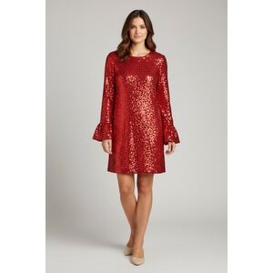 J Crew Size 4 Stunning Holiday Party Red Winter NEW Sequin Dress